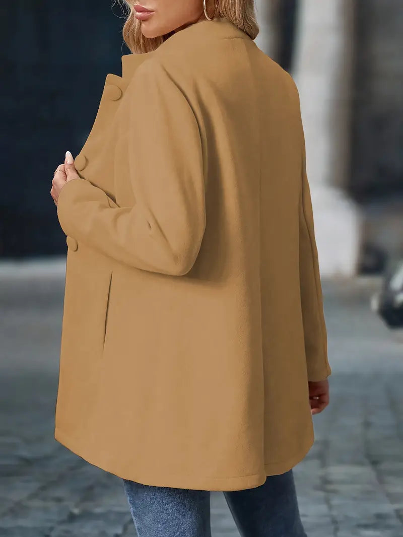 Camille | Women's Elegant Button-Up Stand Collar Winter Coat