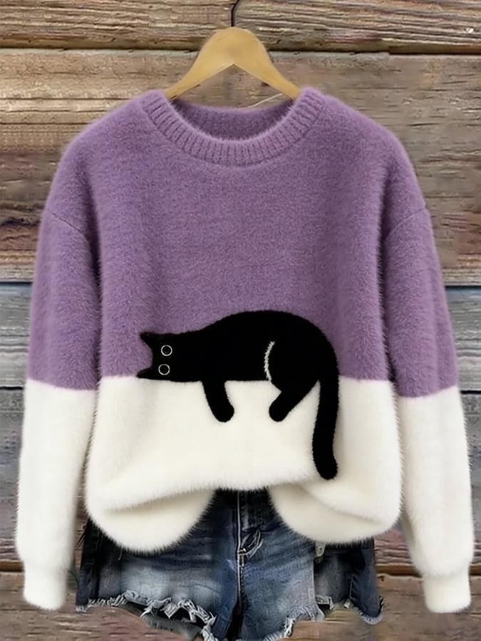 Vera | Women's Sweatshirt with Cat Graphic