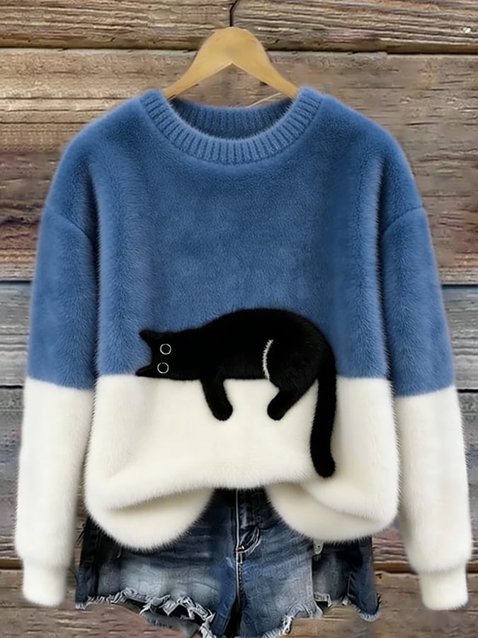 Vera | Women's Sweatshirt with Cat Graphic
