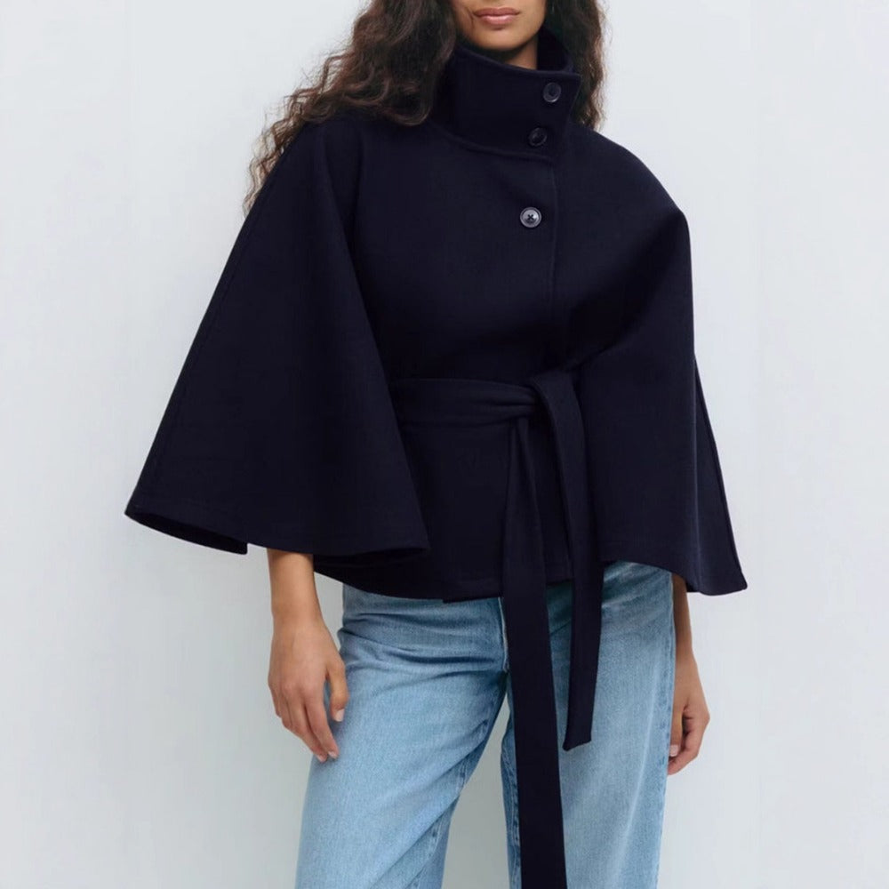 Vivienne | Women's Elegant Belted Cape Winter Coat