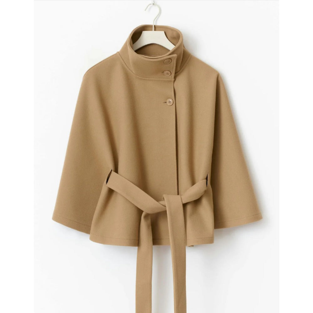 Vivienne | Women's Elegant Belted Cape Winter Coat