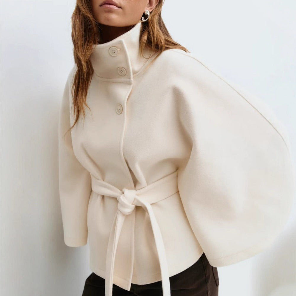 Vivienne | Women's Elegant Belted Cape Winter Coat