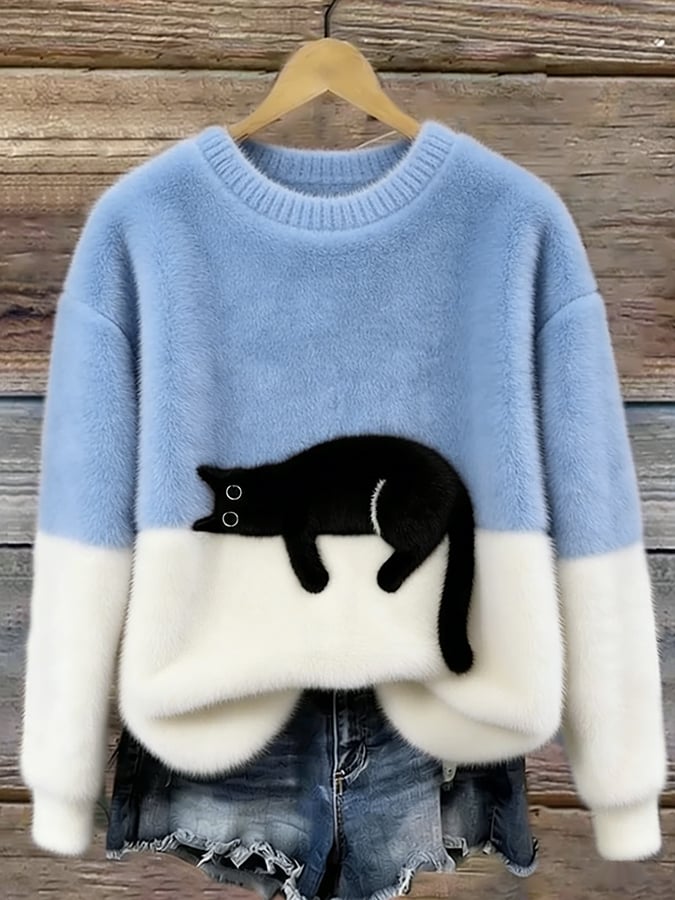 Vera | Women's Sweatshirt with Cat Graphic