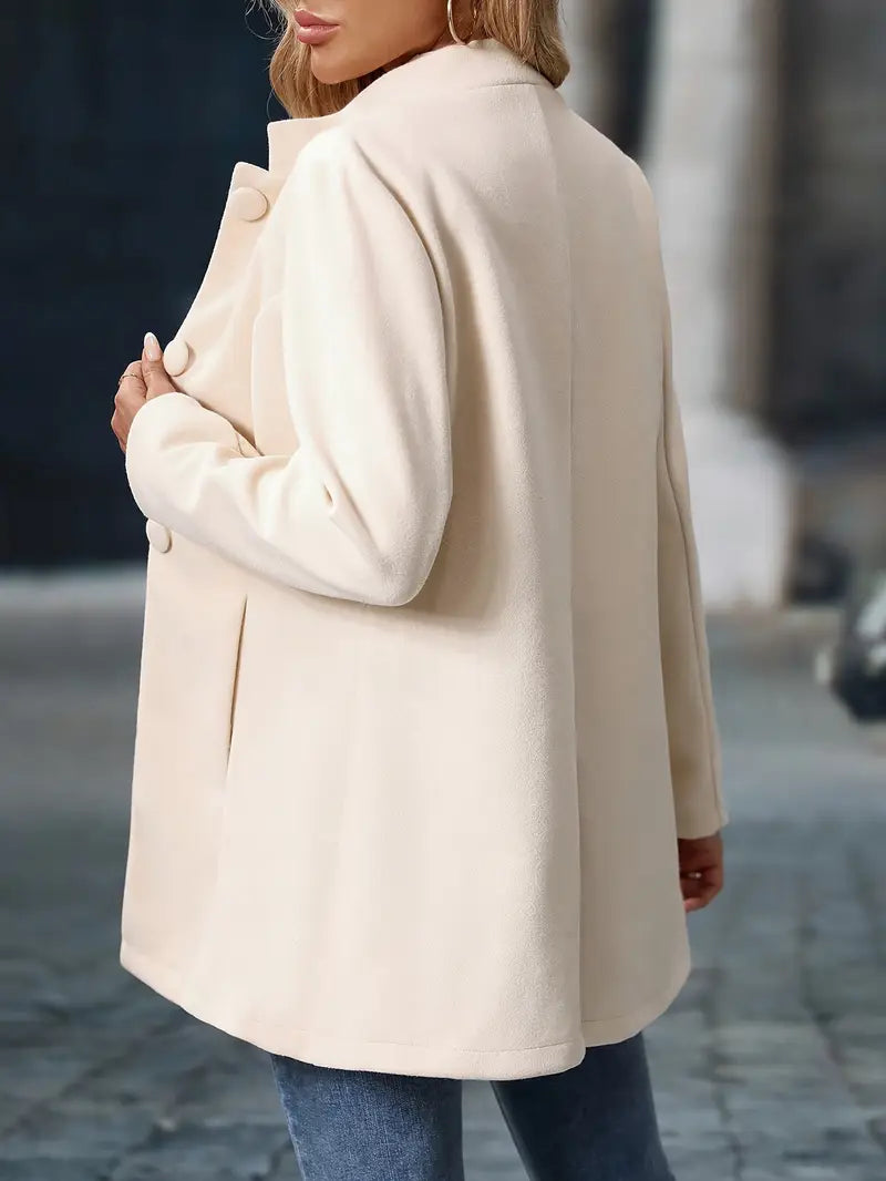 Camille | Women's Elegant Button-Up Stand Collar Winter Coat