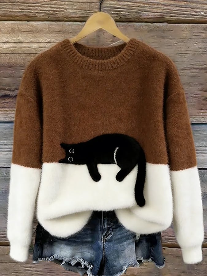 Vera | Women's Sweatshirt with Cat Graphic