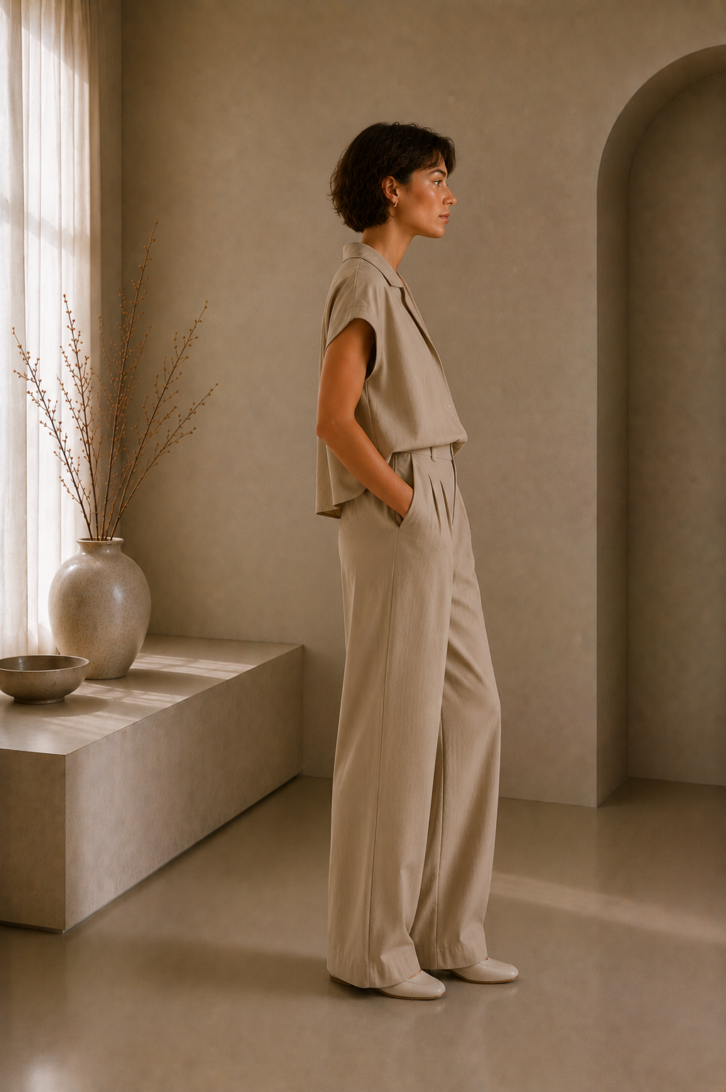 Women's 2-Piece Elegant Top & Pants Set