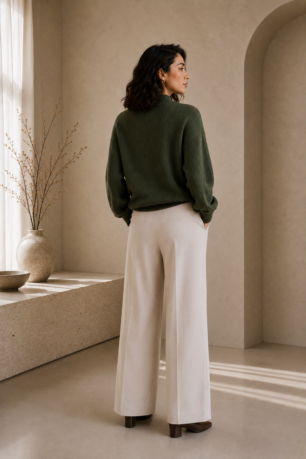 Women's Long Sleeve Textured Knit Sweater