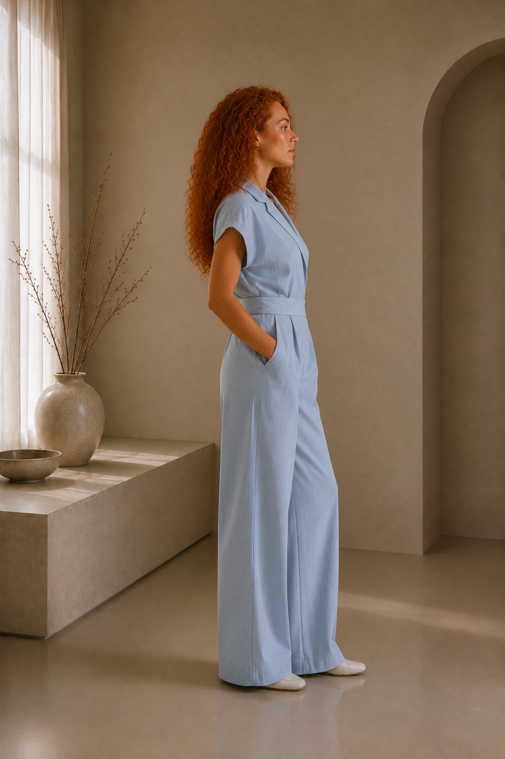 Women's V-Neck Short Sleeve Jumpsuit