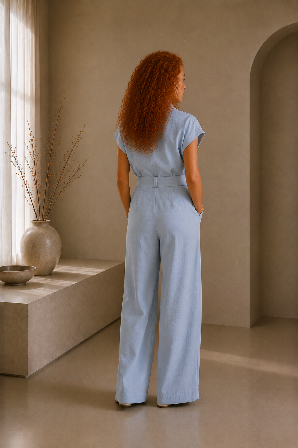 Women's V-Neck Short Sleeve Jumpsuit