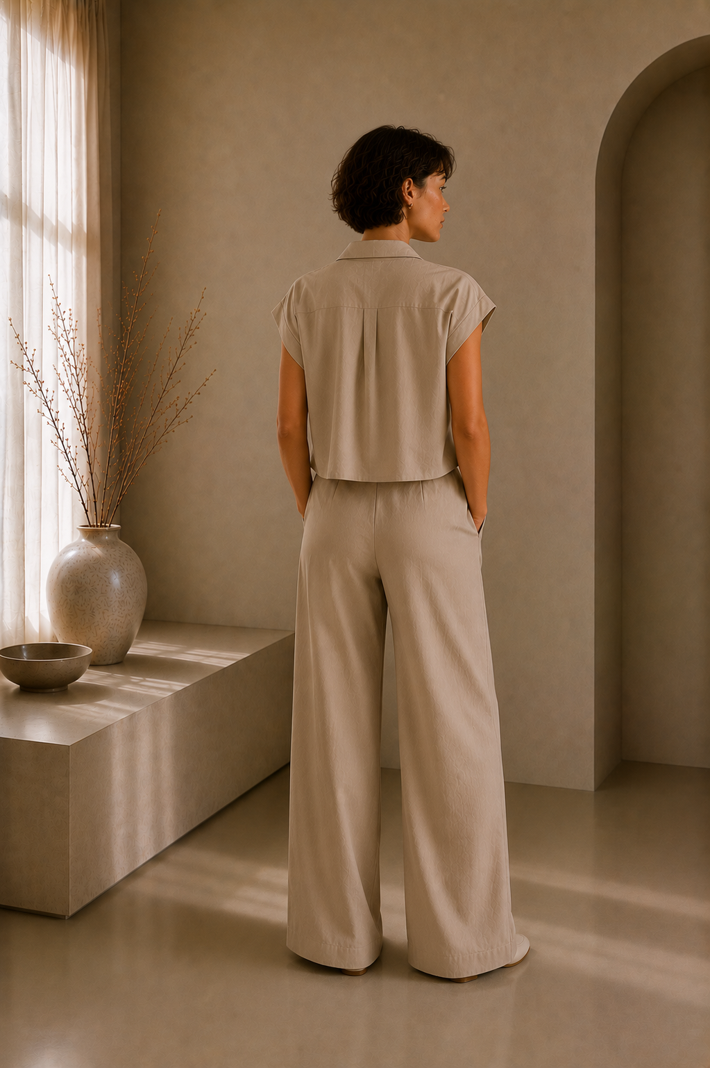 Women's 2-Piece Elegant Top & Pants Set