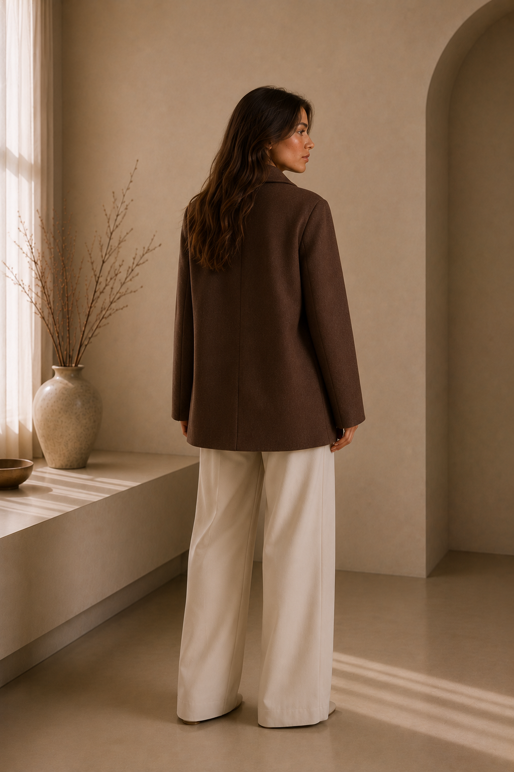 Women's Elegant Oversized Dark Brown Coat