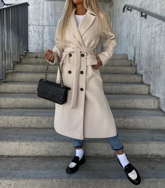 Margot | Women's Elegant Double-Breasted Wool-Style Coat