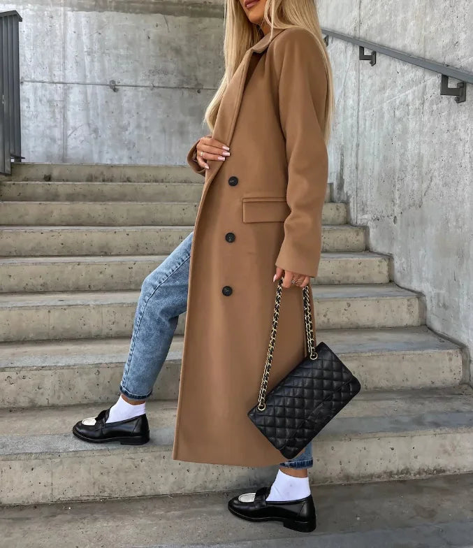 Margot | Women's Elegant Double-Breasted Wool-Style Coat