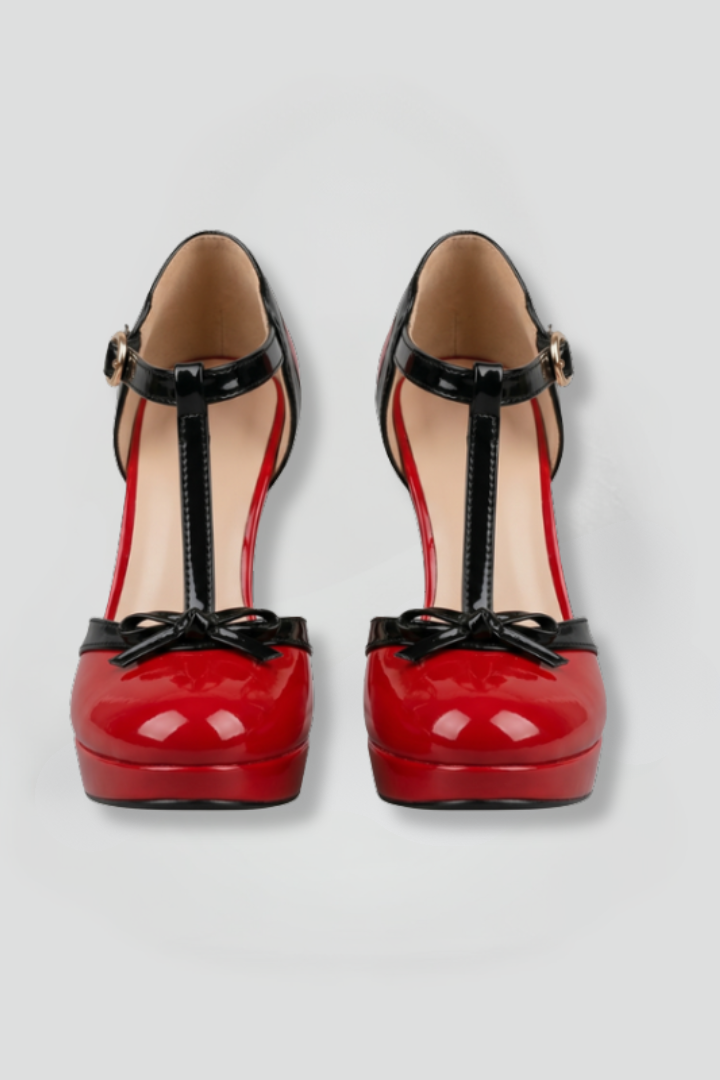 Valentina | Women's T-Strap Platform Heels