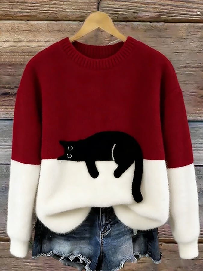 Vera | Women's Sweatshirt with Cat Graphic