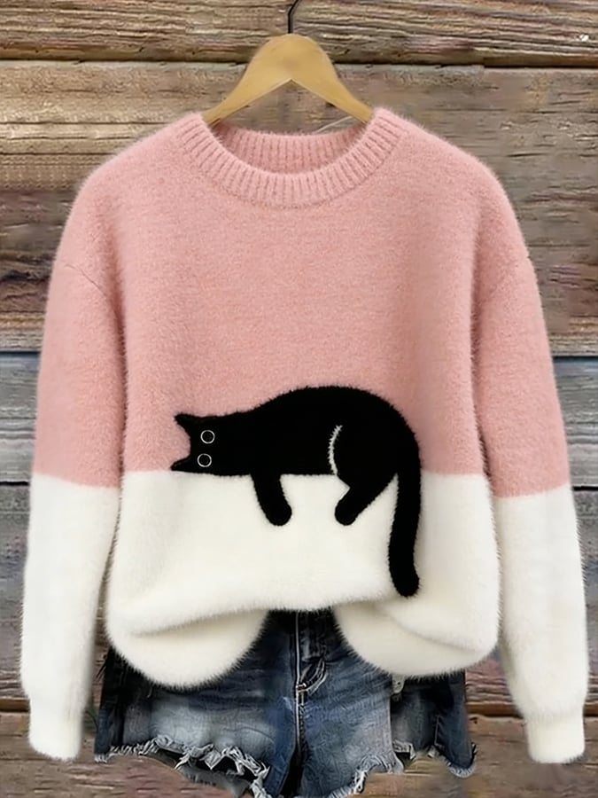 Vera | Women's Sweatshirt with Cat Graphic