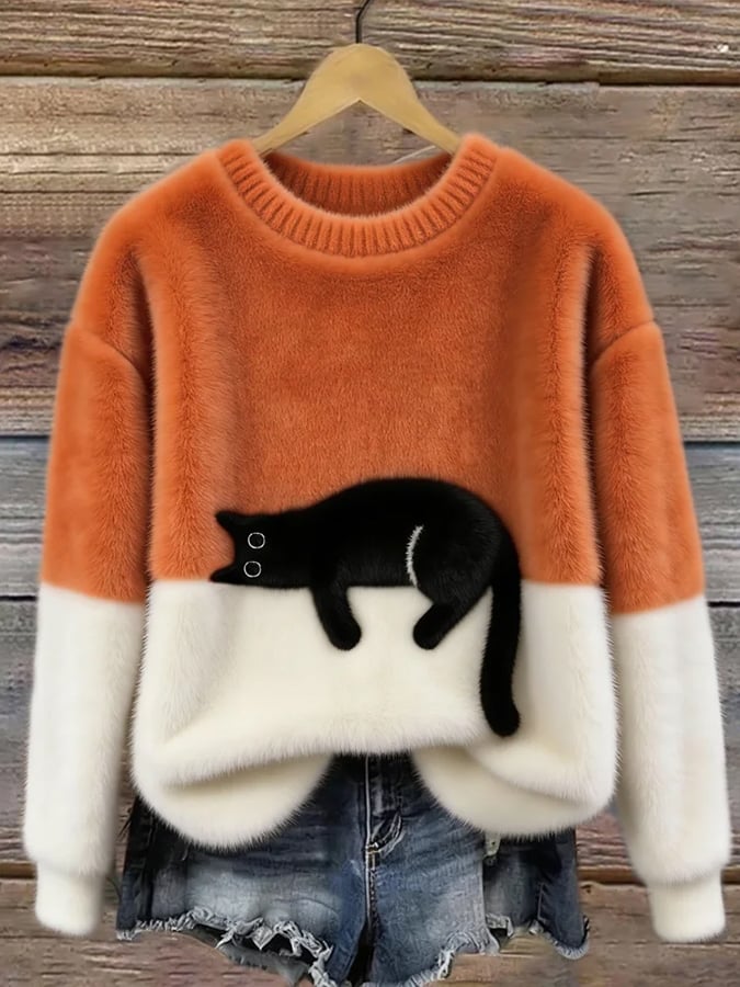 Vera | Women's Sweatshirt with Cat Graphic