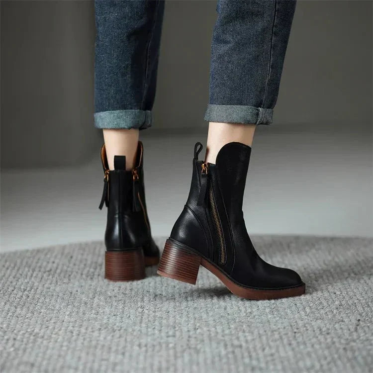 Sierra | Women's Genuine Leather Ankle Boots