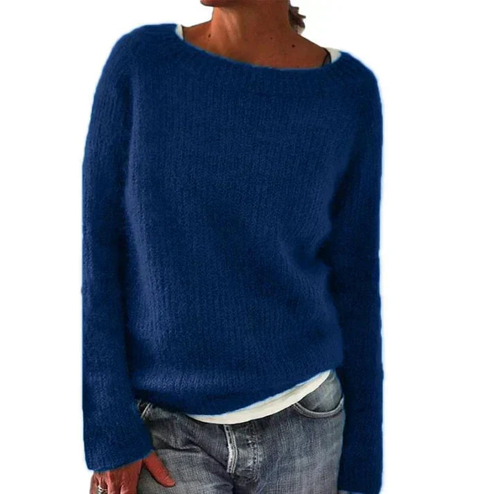 Alba | Women's Boat Neck Sweater with Dropped Shoulders