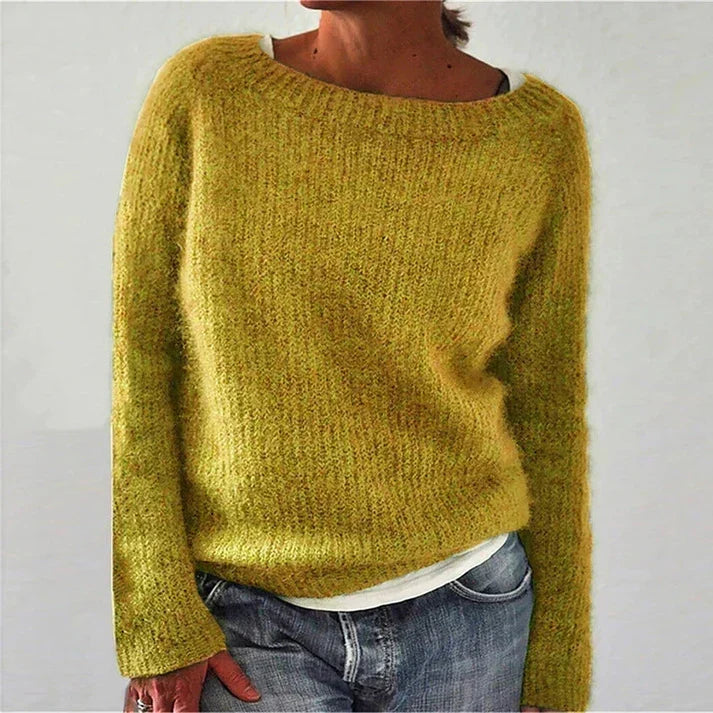 Alba | Women's Boat Neck Sweater with Dropped Shoulders