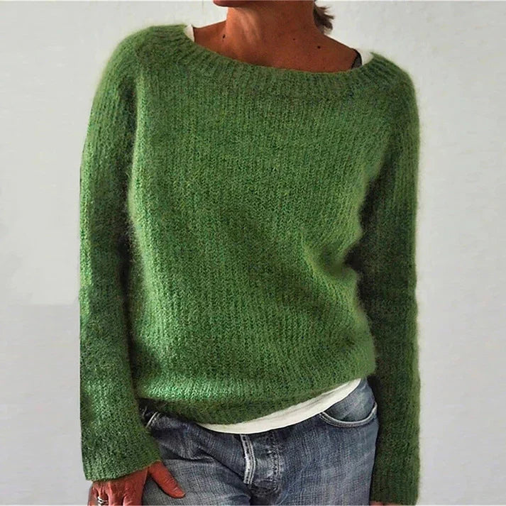 Alba | Women's Boat Neck Sweater with Dropped Shoulders
