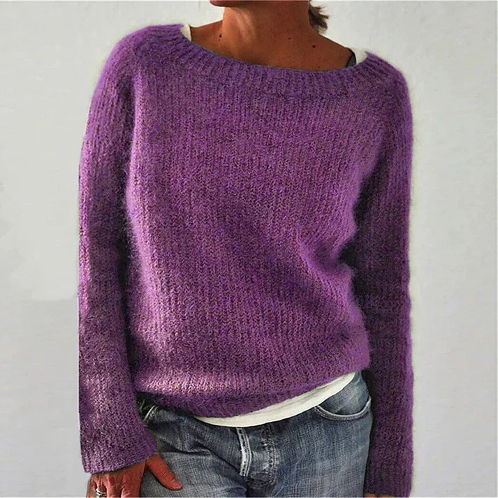 Alba | Women's Boat Neck Sweater with Dropped Shoulders