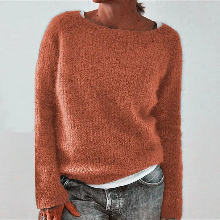 Alba | Women's Boat Neck Sweater with Dropped Shoulders