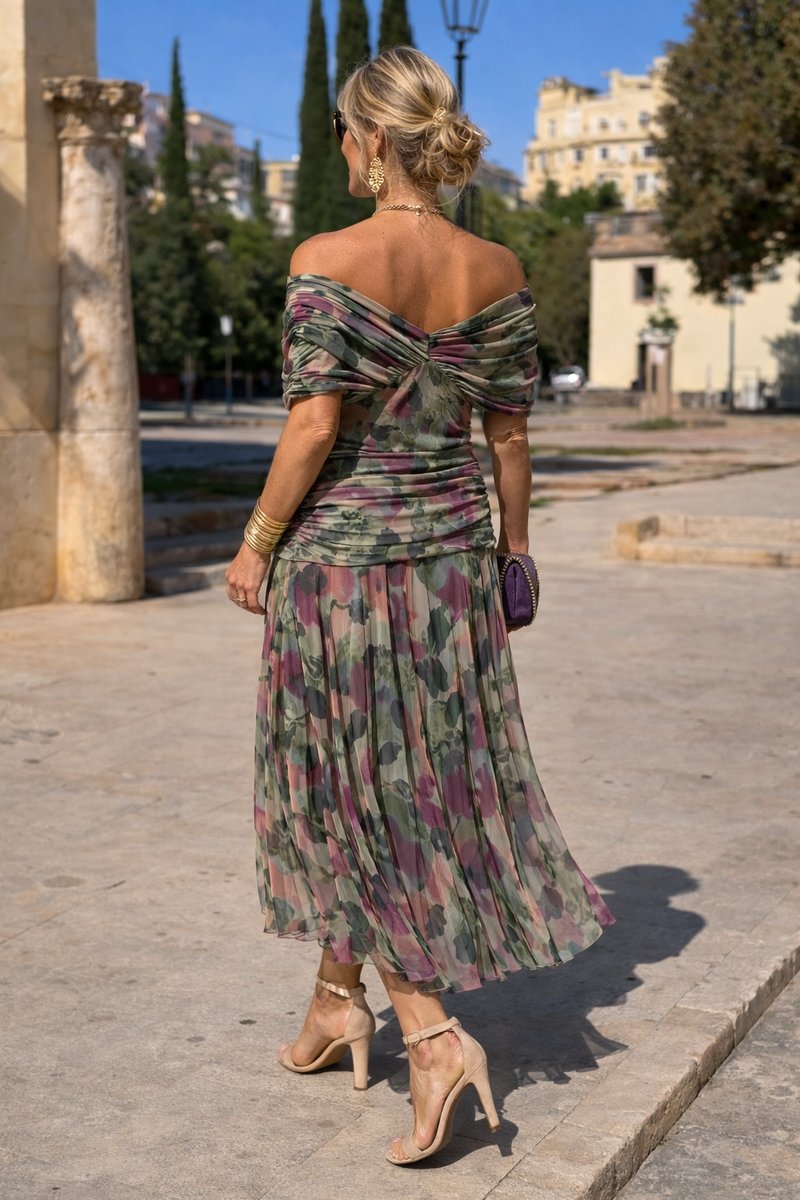 Sophia | Women's Elegant Chiffon Wedding Guest V-Neck Maxi Dress