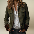 Elodie | Women's Herringbone Tweed Military Jacket